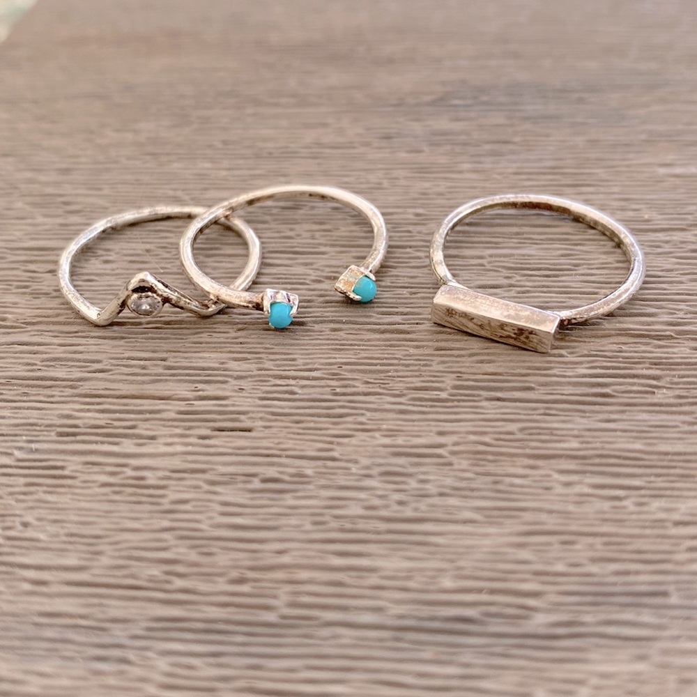 Pura Vida Silver Plated Ring Stack